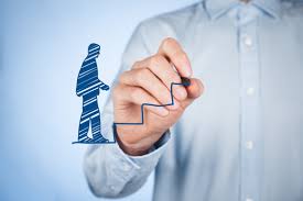 Man sketching stairs-up